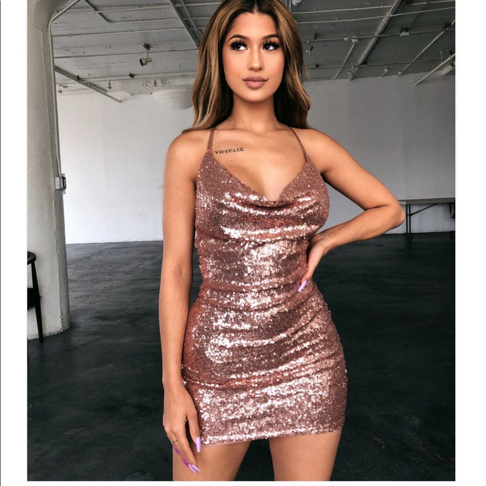 NWT Rose gold  sequin dress!